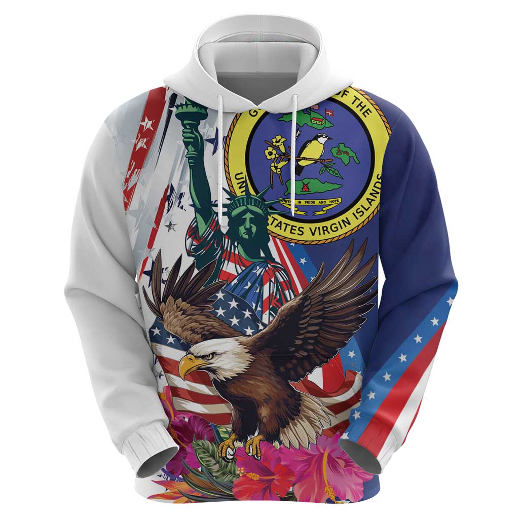Personalized US Virgin Islands 4th of July Hoodie US Eagle Statue of Liberty