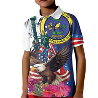 Personalized US Virgin Islands 4th of July Kid Polo Shirt US Eagle Statue of Liberty