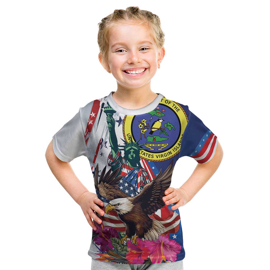 Personalized US Virgin Islands 4th of July Kid T Shirt US Eagle Statue of Liberty