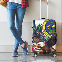 US Virgin Islands 4th of July Luggage Cover US Eagle Statue of Liberty
