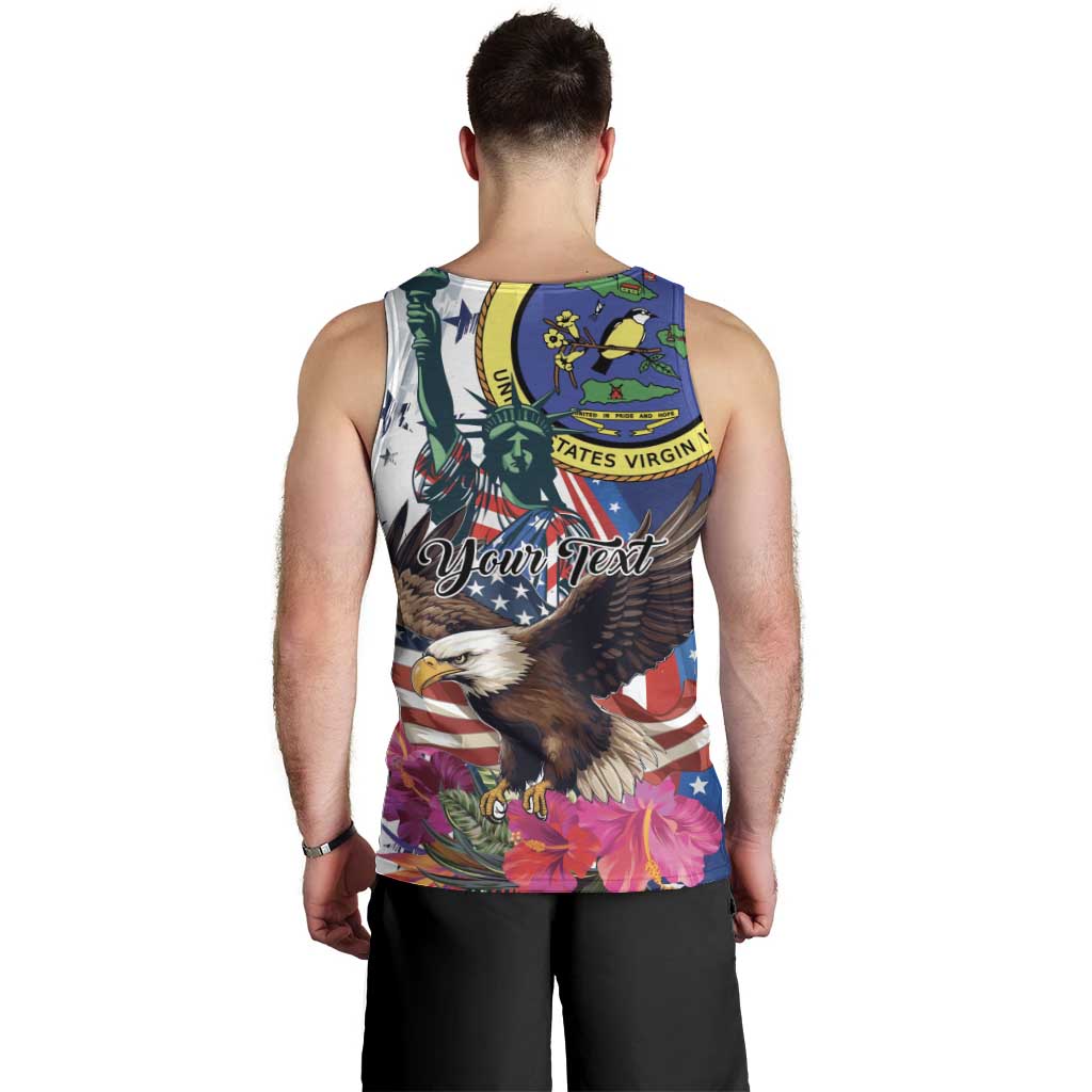 Personalized US Virgin Islands 4th of July Men Tank Top US Eagle Statue of Liberty