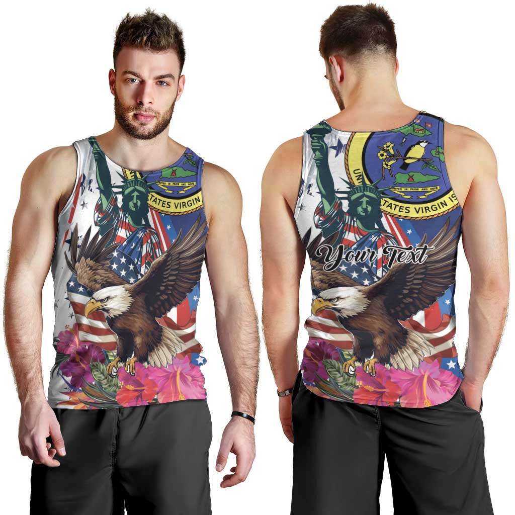 Personalized US Virgin Islands 4th of July Men Tank Top US Eagle Statue of Liberty