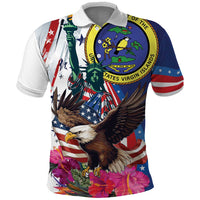 Personalized US Virgin Islands 4th of July Polo Shirt US Eagle Statue of Liberty