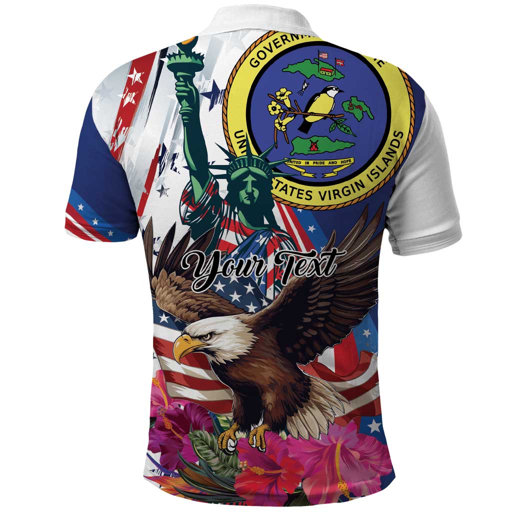 Personalized US Virgin Islands 4th of July Polo Shirt US Eagle Statue of Liberty