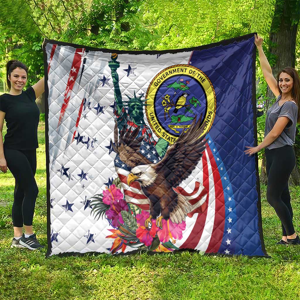 US Virgin Islands 4th of July Quilt US Eagle Statue of Liberty
