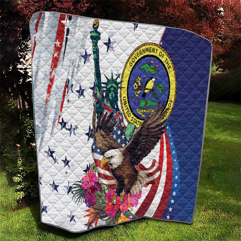 US Virgin Islands 4th of July Quilt US Eagle Statue of Liberty