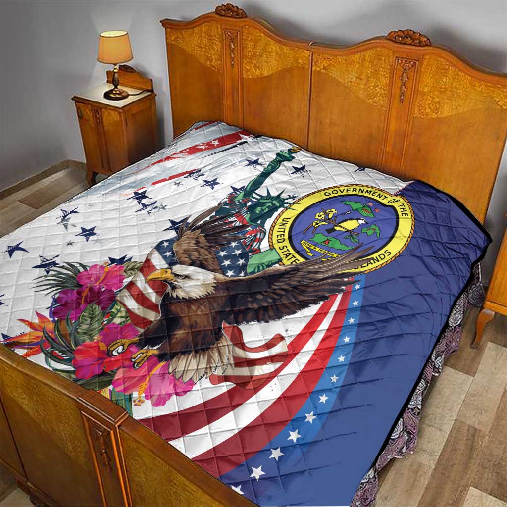 US Virgin Islands 4th of July Quilt US Eagle Statue of Liberty