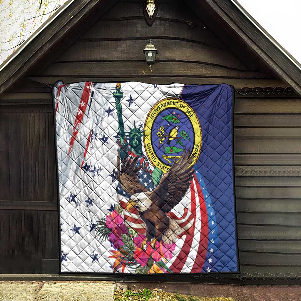 US Virgin Islands 4th of July Quilt US Eagle Statue of Liberty