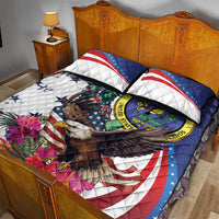 US Virgin Islands 4th of July Quilt Bed Set US Eagle Statue of Liberty