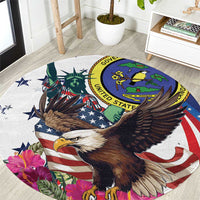 US Virgin Islands 4th of July Round Carpet US Eagle Statue of Liberty