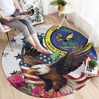 US Virgin Islands 4th of July Round Carpet US Eagle Statue of Liberty