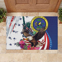 US Virgin Islands 4th of July Rubber Doormat US Eagle Statue of Liberty