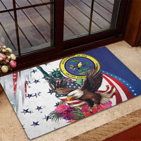 US Virgin Islands 4th of July Rubber Doormat US Eagle Statue of Liberty