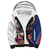 Personalized US Virgin Islands 4th of July Sherpa Hoodie US Eagle Statue of Liberty