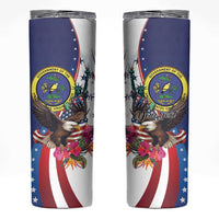 Personalized US Virgin Islands 4th of July Skinny Tumbler US Eagle Statue of Liberty