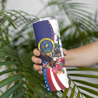 Personalized US Virgin Islands 4th of July Skinny Tumbler US Eagle Statue of Liberty