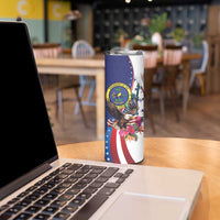 Personalized US Virgin Islands 4th of July Skinny Tumbler US Eagle Statue of Liberty