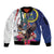 Personalized US Virgin Islands 4th of July Sleeve Zip Bomber Jacket US Eagle Statue of Liberty
