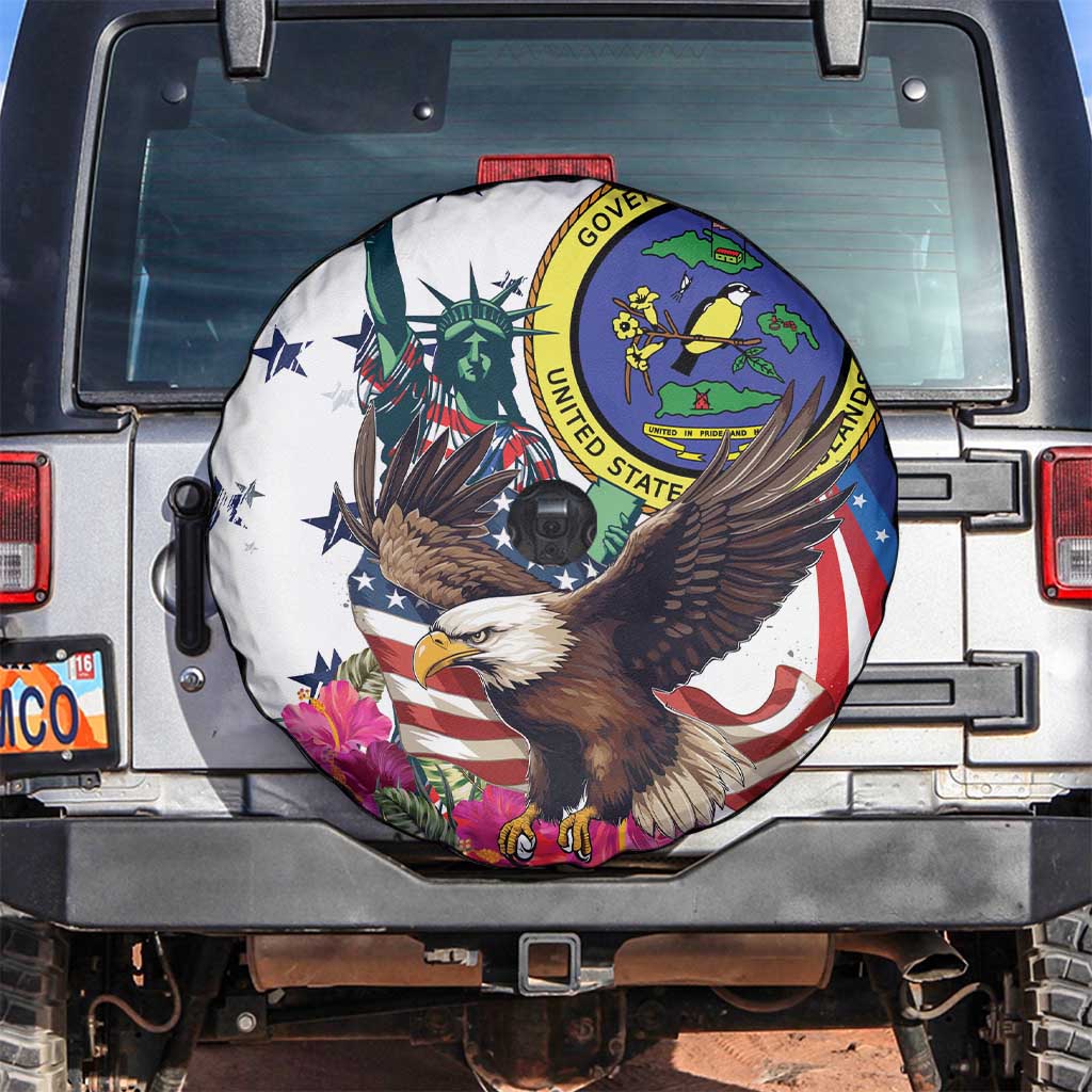 US Virgin Islands 4th of July Spare Tire Cover US Eagle Statue of Liberty