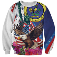 Personalized US Virgin Islands 4th of July Sweatshirt US Eagle Statue of Liberty