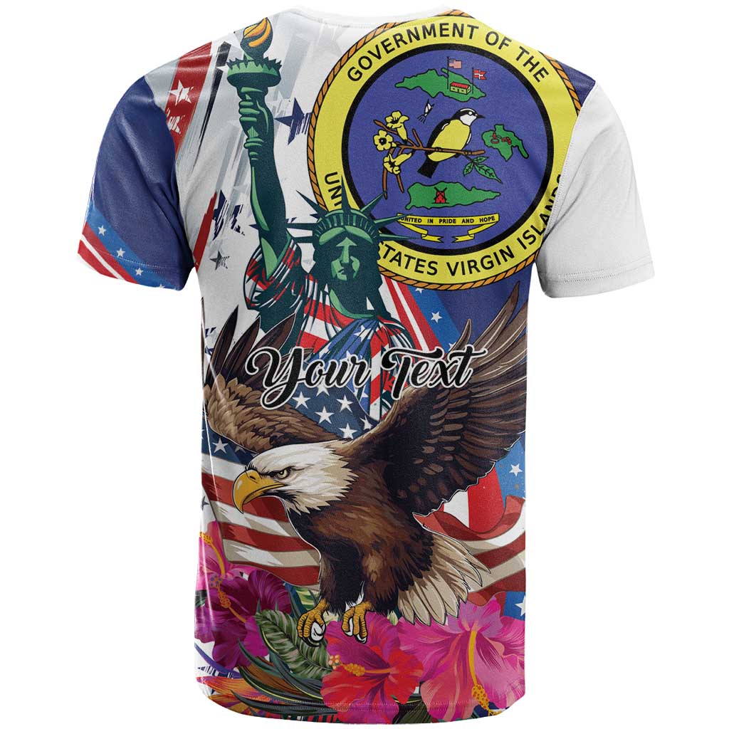 Personalized US Virgin Islands 4th of July T Shirt US Eagle Statue of Liberty