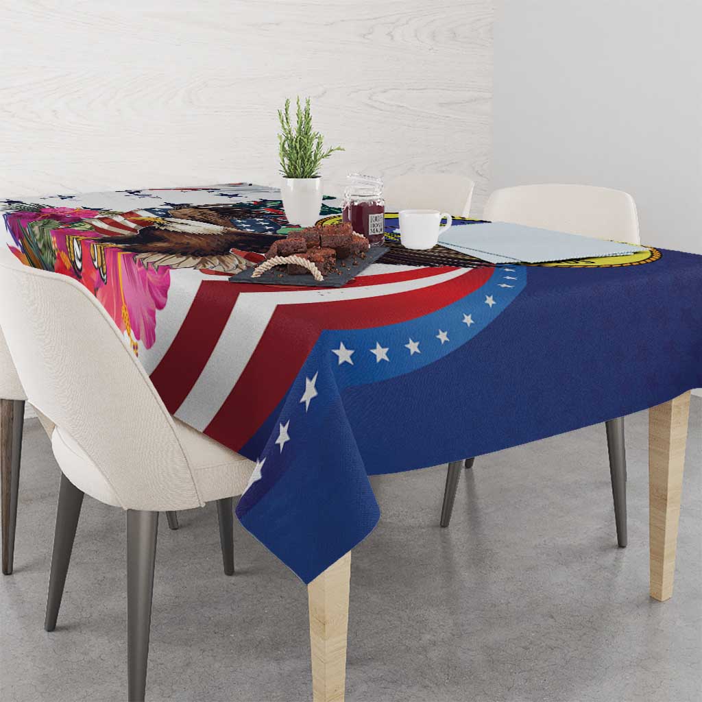 US Virgin Islands 4th of July Tablecloth US Eagle Statue of Liberty
