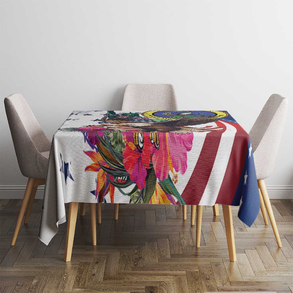 US Virgin Islands 4th of July Tablecloth US Eagle Statue of Liberty