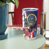 Personalized US Virgin Islands 4th of July Tumbler Cup US Eagle Statue of Liberty