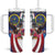 Personalized US Virgin Islands 4th of July Tumbler With Handle US Eagle Statue of Liberty