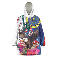 Personalized US Virgin Islands 4th of July Wearable Blanket Hoodie US Eagle Statue of Liberty