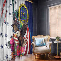 US Virgin Islands 4th of July Window Curtain US Eagle Statue of Liberty