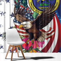 US Virgin Islands 4th of July Window Curtain US Eagle Statue of Liberty