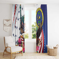 US Virgin Islands 4th of July Window Curtain US Eagle Statue of Liberty