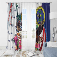 US Virgin Islands 4th of July Window Curtain US Eagle Statue of Liberty