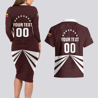 Custom Venezuela Rugby Couples Matching Long Sleeve Bodycon Dress and Hawaiian Shirt Las Orquideas Go Champions
