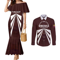 Custom Venezuela Rugby Couples Matching Mermaid Dress and Long Sleeve Button Shirt Las Orquideas Go Champions