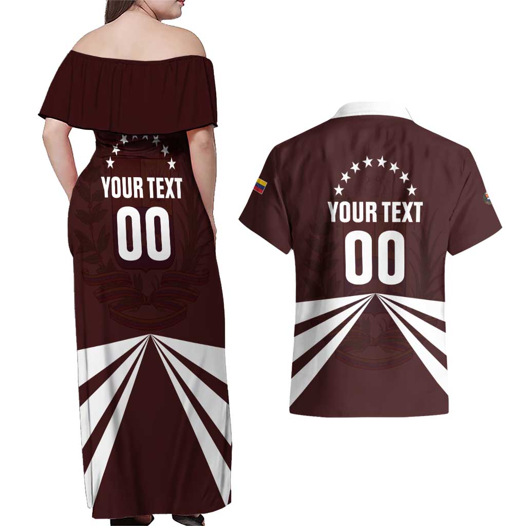 Custom Venezuela Rugby Couples Matching Off Shoulder Maxi Dress and Hawaiian Shirt Las Orquideas Go Champions