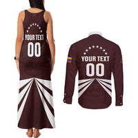 Custom Venezuela Rugby Couples Matching Tank Maxi Dress and Long Sleeve Button Shirt Las Orquideas Go Champions
