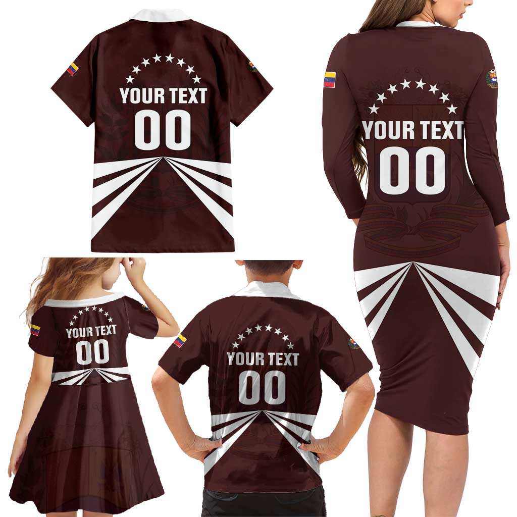 Custom Venezuela Rugby Family Matching Long Sleeve Bodycon Dress and Hawaiian Shirt Las Orquideas Go Champions