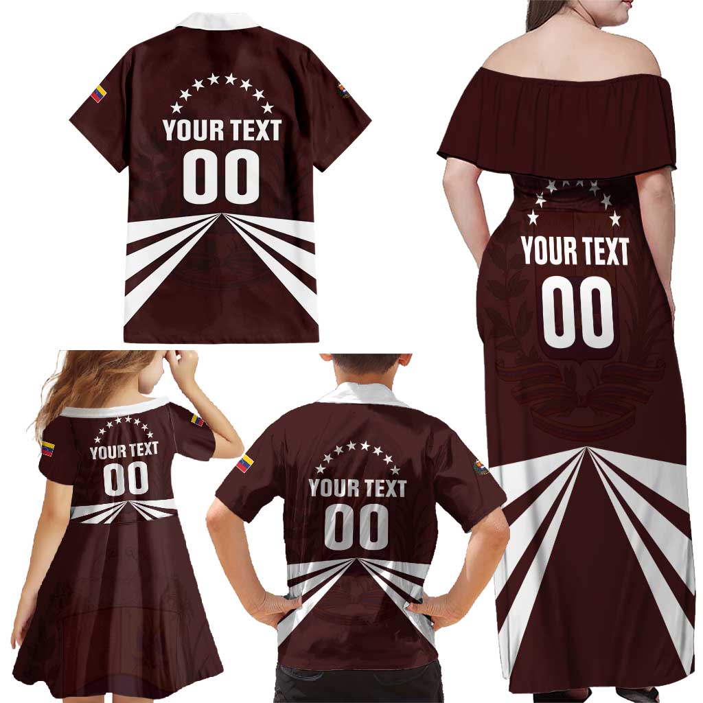 Custom Venezuela Rugby Family Matching Off Shoulder Maxi Dress and Hawaiian Shirt Las Orquideas Go Champions