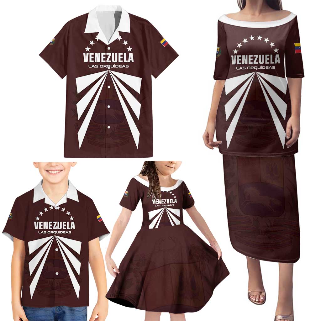 Custom Venezuela Rugby Family Matching Puletasi and Hawaiian Shirt Las Orquideas Go Champions