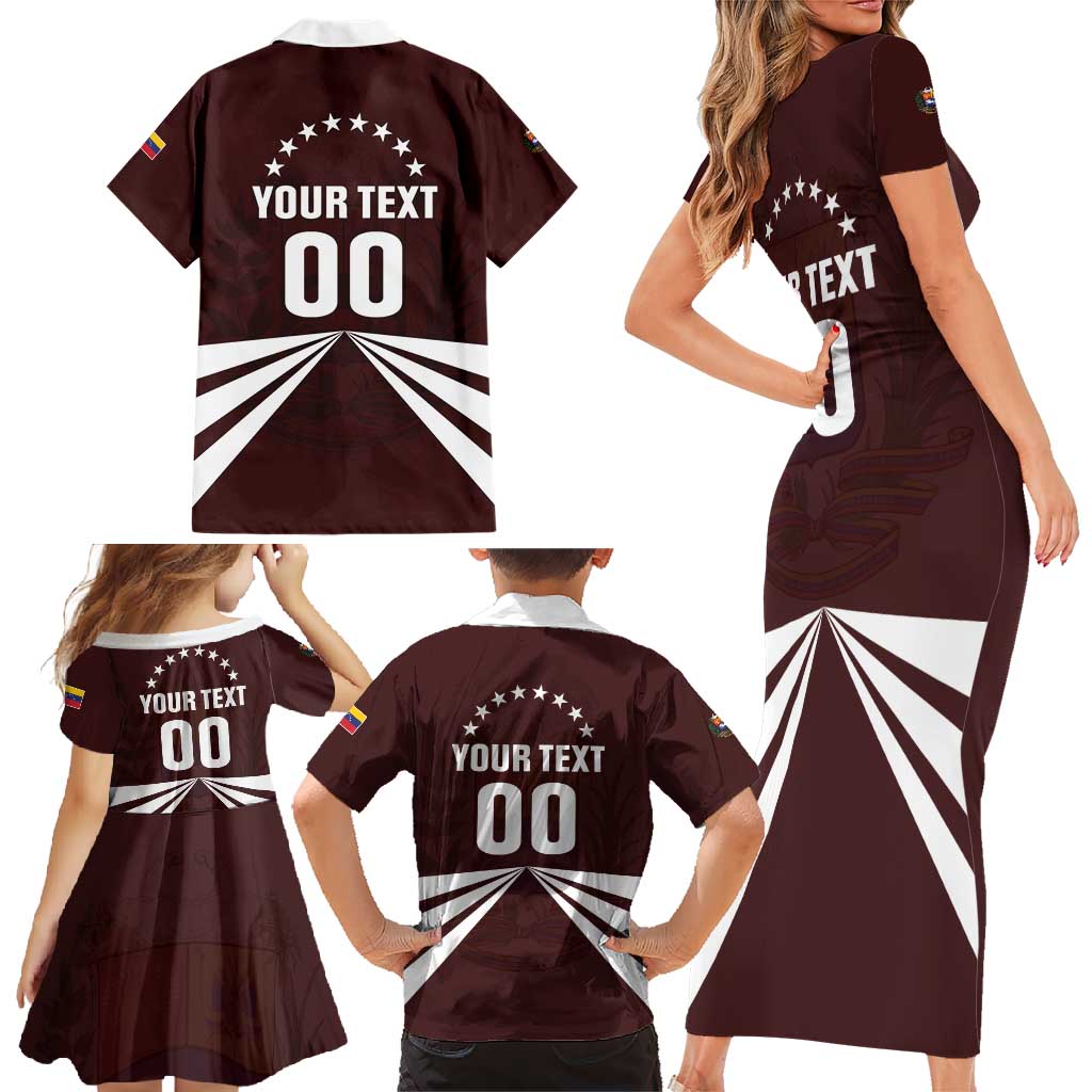 Custom Venezuela Rugby Family Matching Short Sleeve Bodycon Dress and Hawaiian Shirt Las Orquideas Go Champions