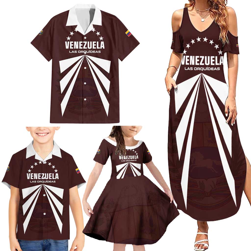 Custom Venezuela Rugby Family Matching Summer Maxi Dress and Hawaiian Shirt Las Orquideas Go Champions
