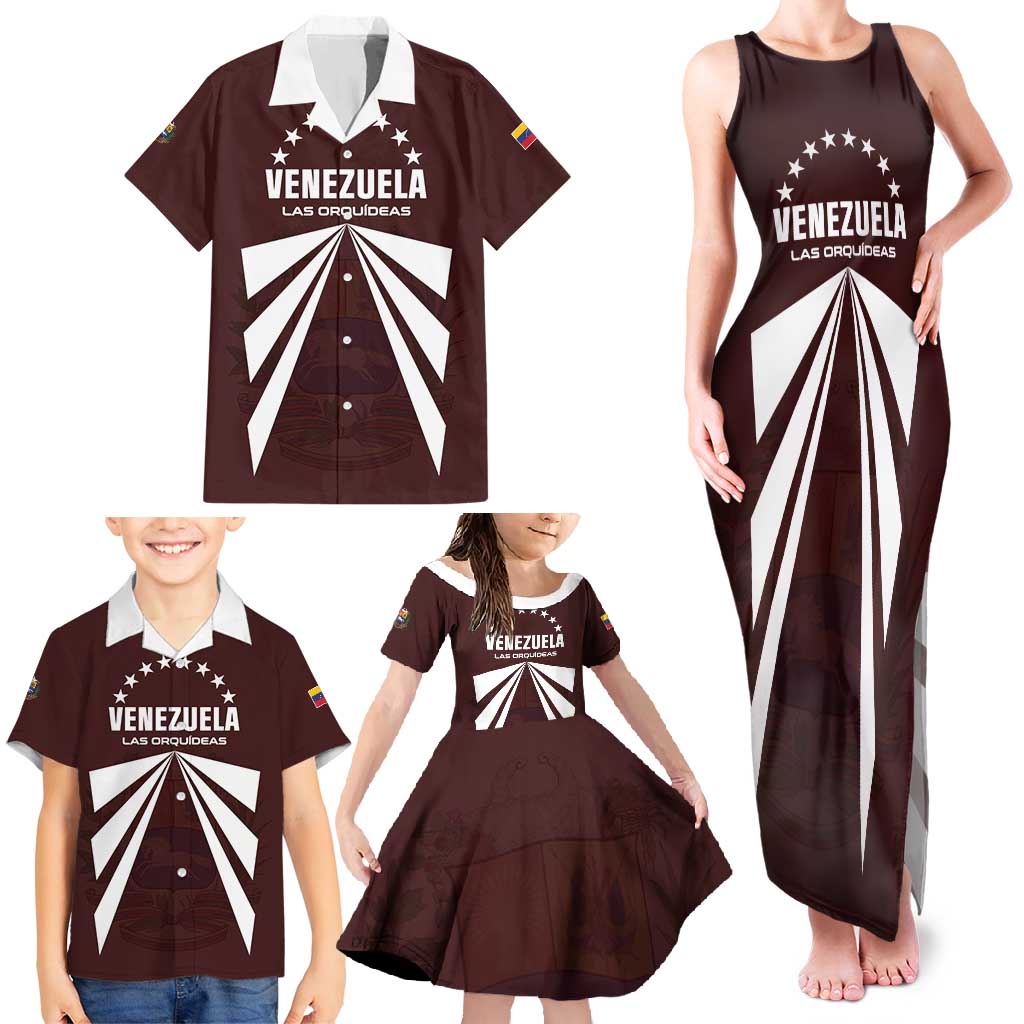 Custom Venezuela Rugby Family Matching Tank Maxi Dress and Hawaiian Shirt Las Orquideas Go Champions