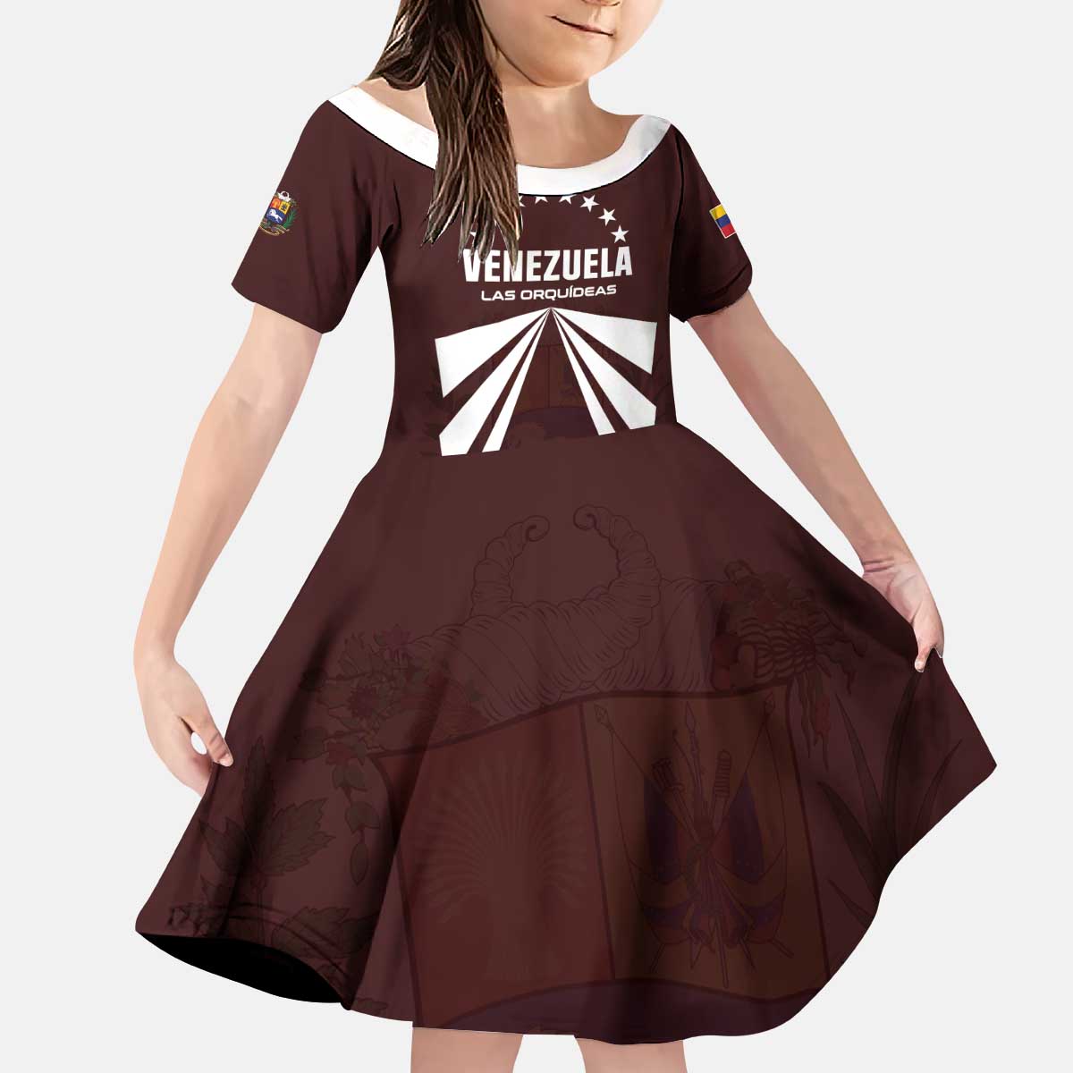 Custom Venezuela Rugby Kid Short Sleeve Dress Las Orquideas Go Champions