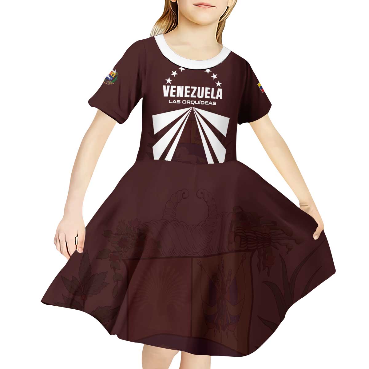 Custom Venezuela Rugby Kid Short Sleeve Dress Las Orquideas Go Champions