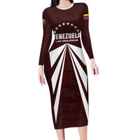 Custom Venezuela Rugby Long Sleeve Bodycon Dress Las Orquideas Go Champions