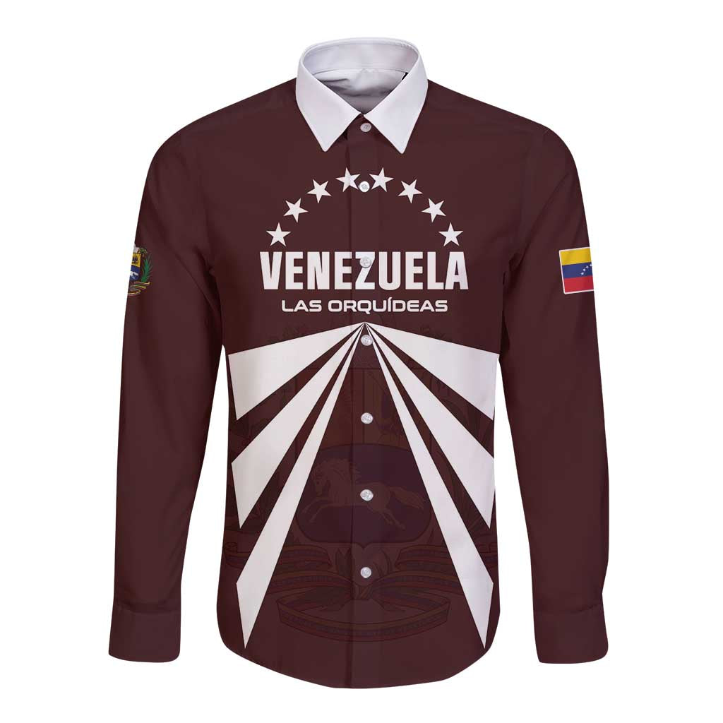 Custom Venezuela Rugby Long Sleeve Button Shirt Las Orquideas Go Champions