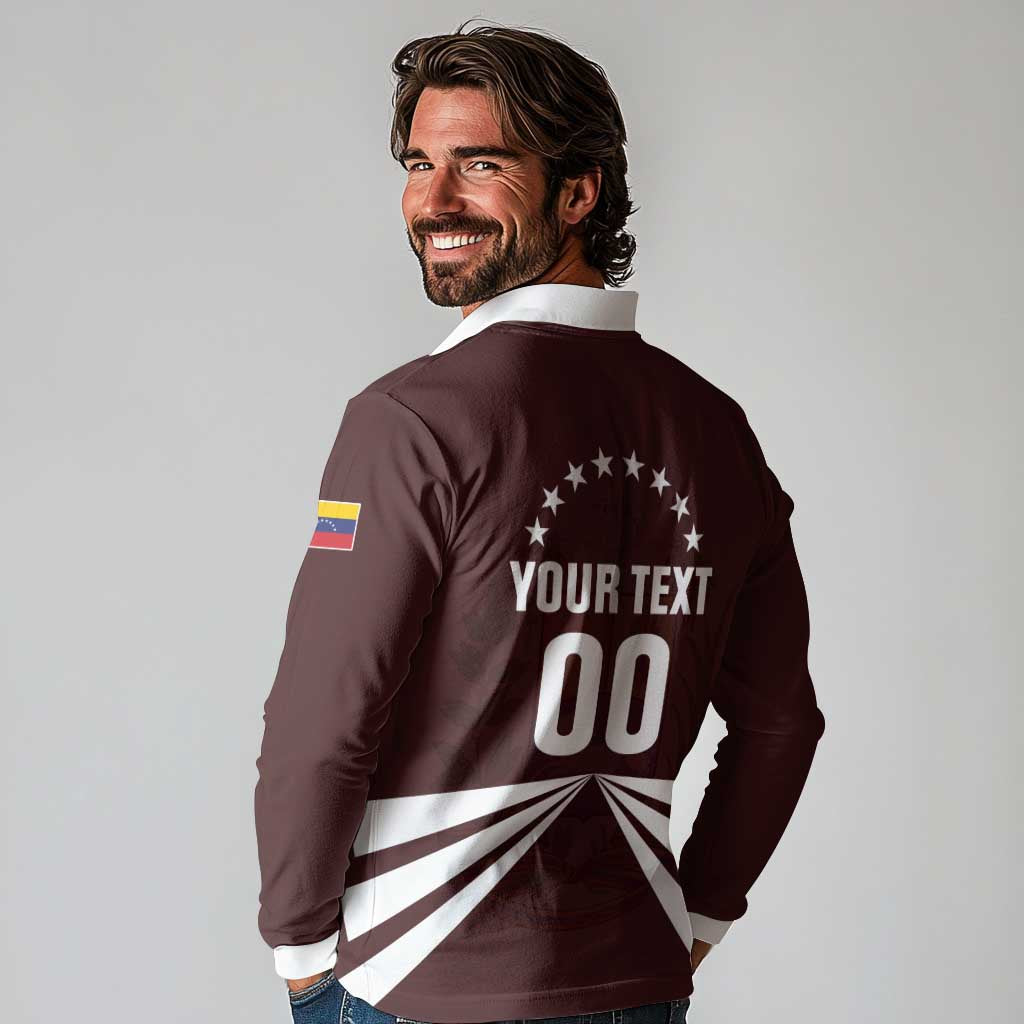 Custom Venezuela Rugby Long Sleeve Polo Shirt Las Orquideas Go Champions