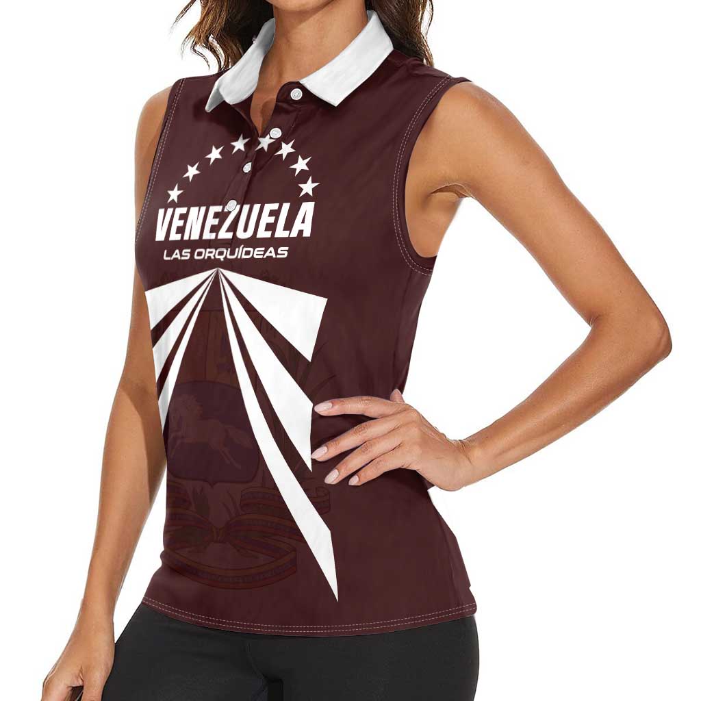 Custom Venezuela Rugby Women Sleeveless Polo Shirt Las Orquideas Go Champions